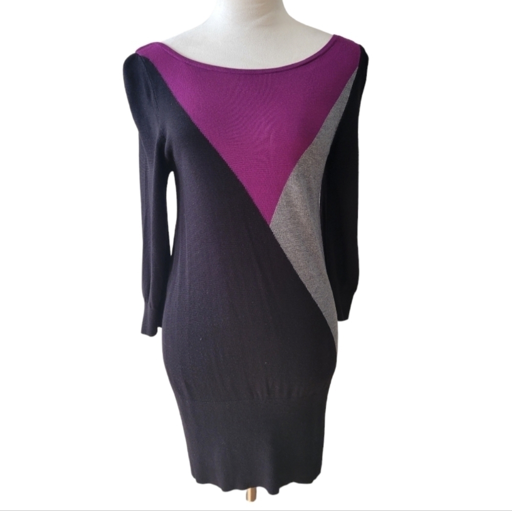 WHBM Color Block Sweater Mini Dress Size‎ Medium